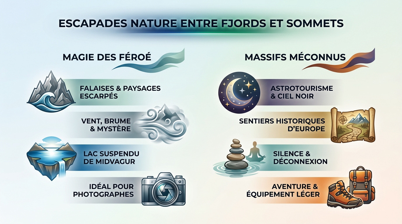 Falaises escarpées et fjords sauvages des îles Féroé