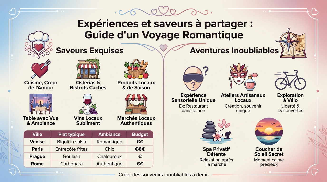 City trip amoureux : mes meilleures escapades en Europe 14 Dîner romantique en terrasse avec vue sur une ville européenne au coucher du soleil