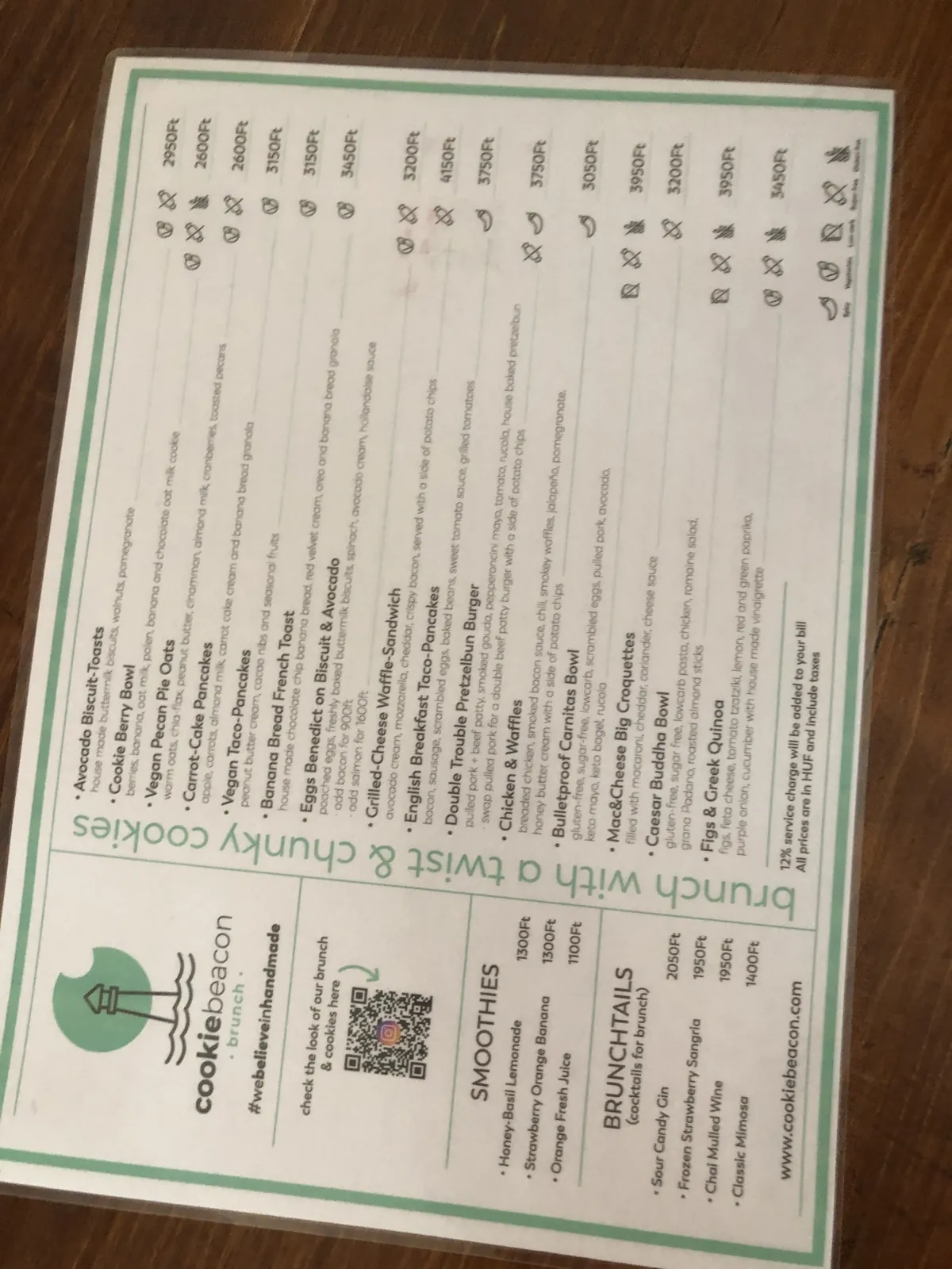 Budapest en 4 jours : mon carnet de voyage et mes bonnes adresses testées sur place 25 Le menu de Cookie Beacon : brunch et chunky cookies