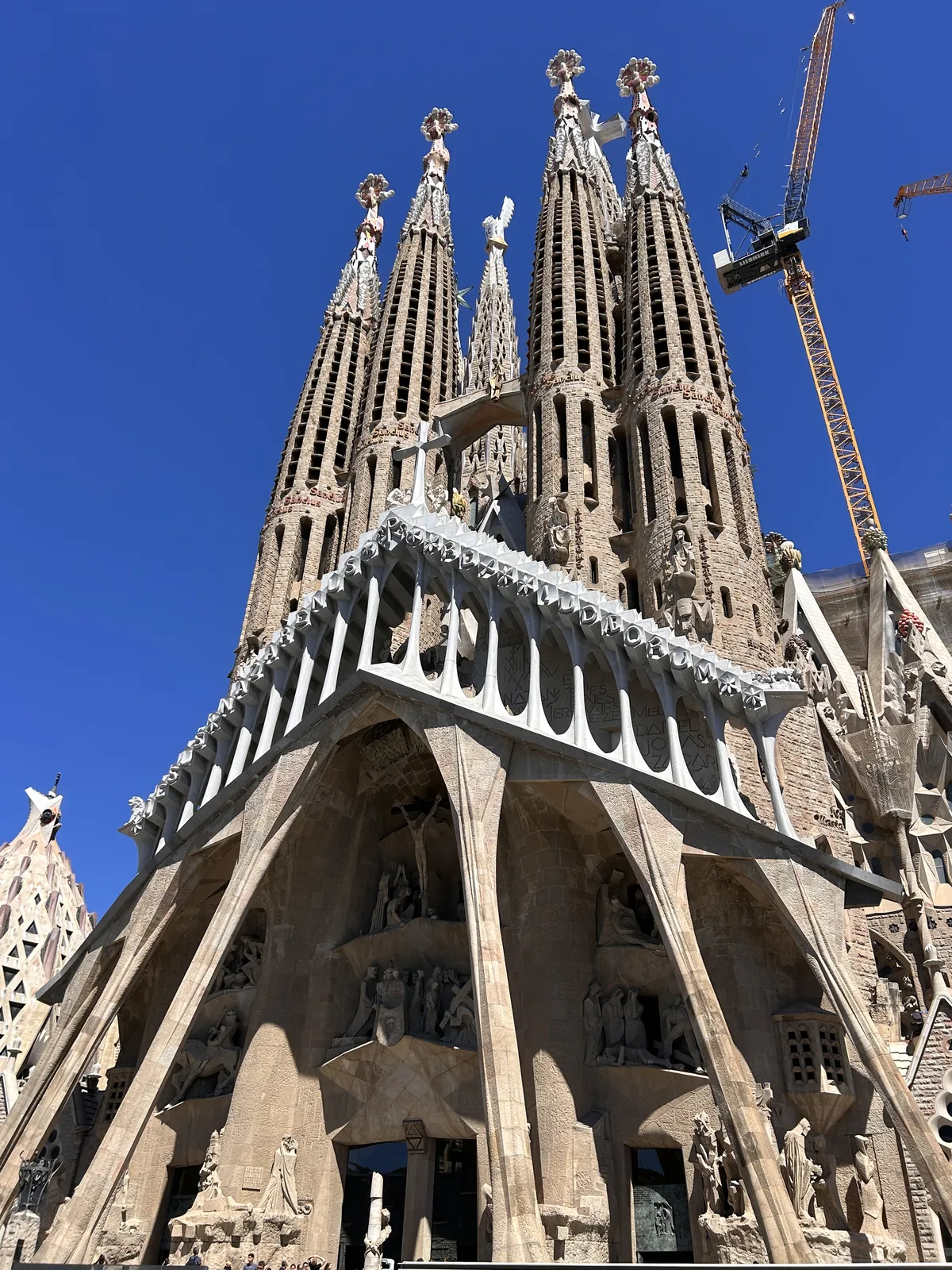 Les tours de la Sagrada Familia et les grues du chantier